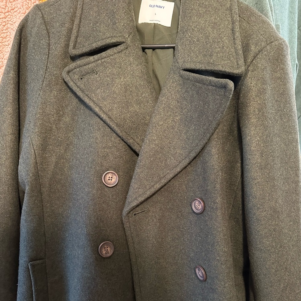 Green Wool Blend Coat Old Navy